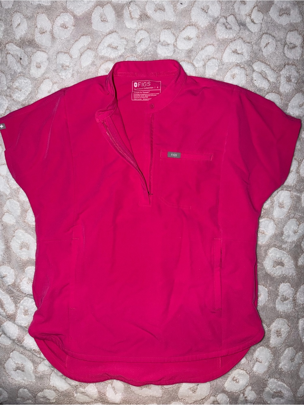 Figs Hot Pink Oversized Zip Rafaela